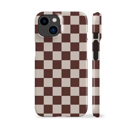 Chocolate Brown Checkered Phone Case