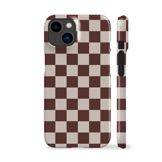 Chocolate Brown Checkered Phone Case