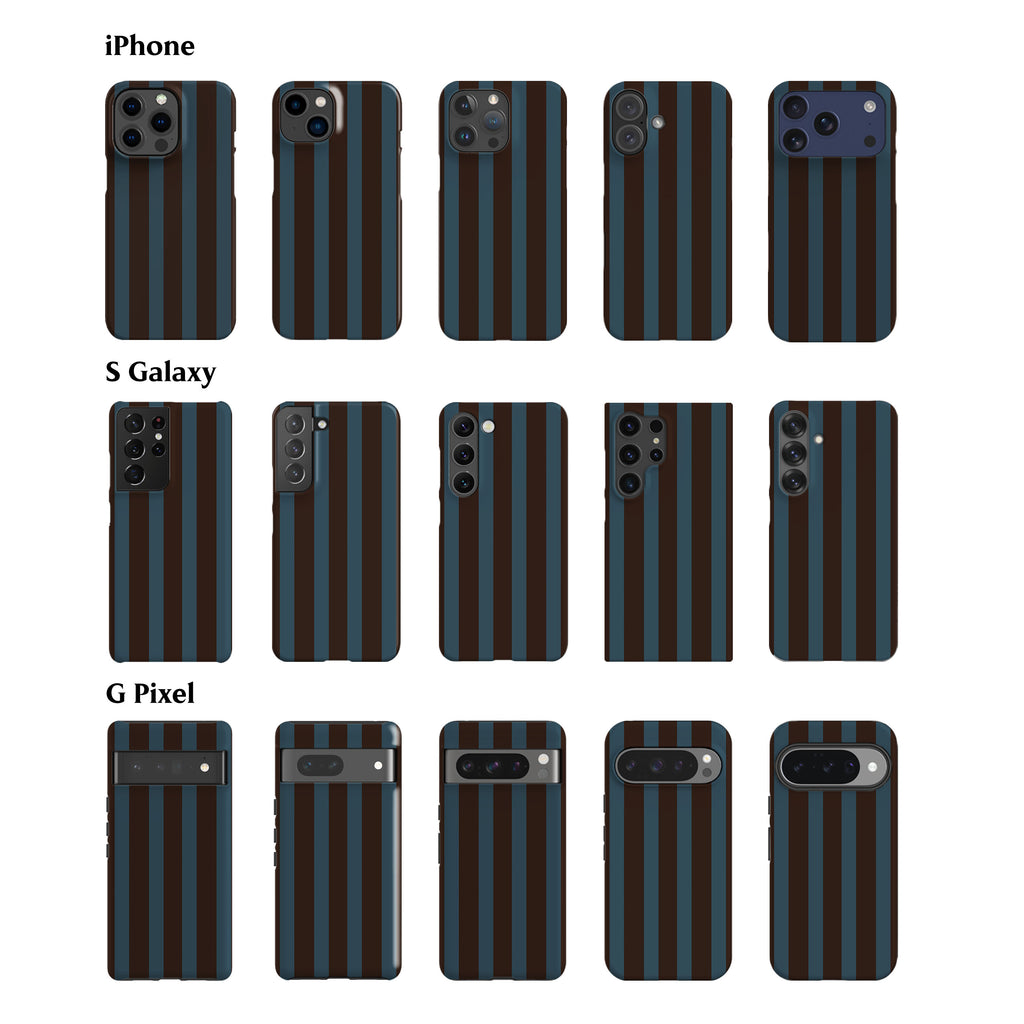 Fall Brown Blue Stripes Phone Case