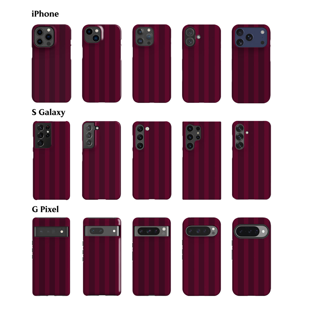 Winter Cherry Stripes Phone Case