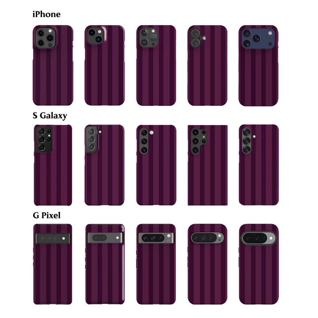 Dark Mulberry Stripes Phone Case