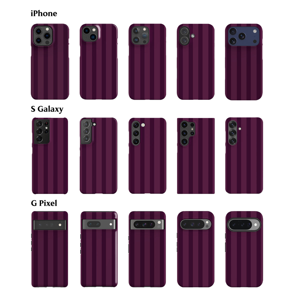 Dark Mulberry Stripes Phone Case