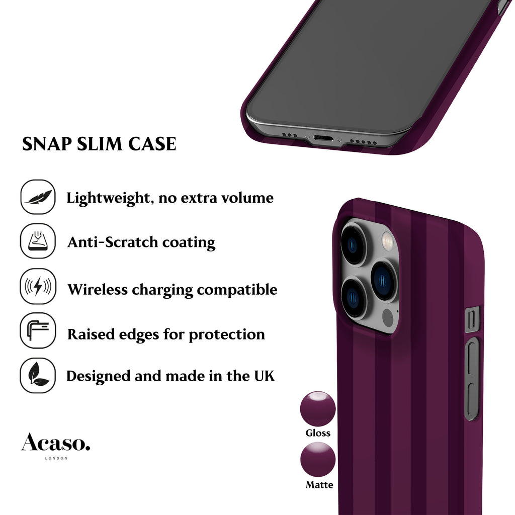 Dark Mulberry Stripes Phone Case