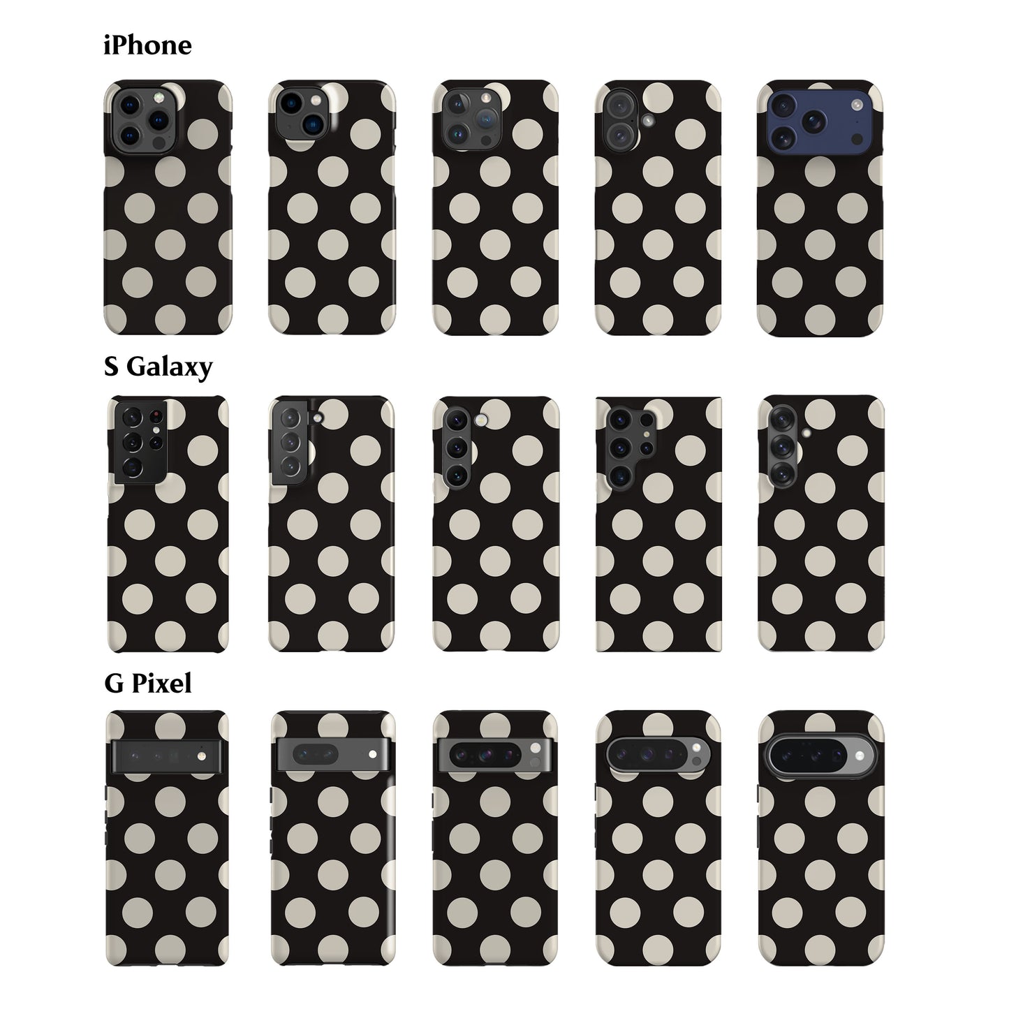 Feria Dots Black Phone Case
