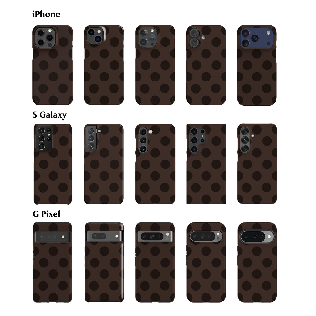 Dark Brown Feria Dots Phone Case