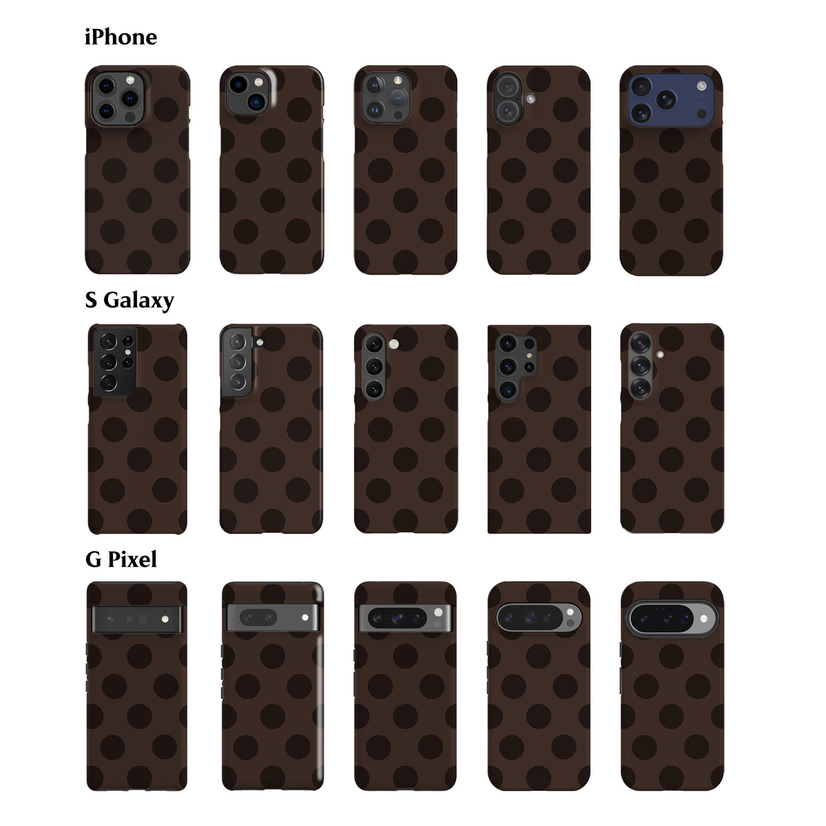 Dark Brown Feria Dots Phone Case