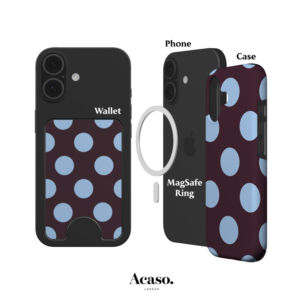 Feria Dots Dark Purple Magnetic Phone Wallet