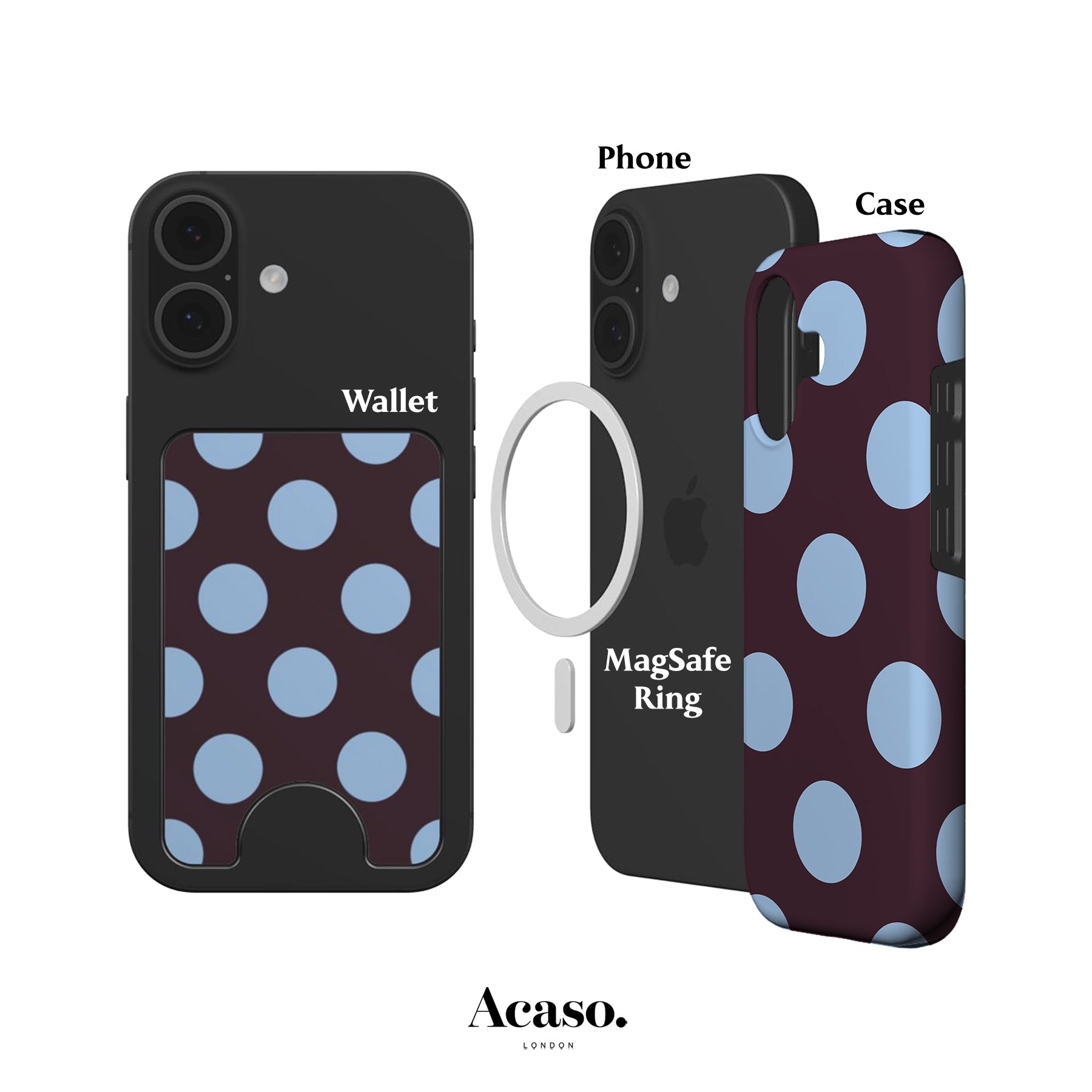 Feria Dots Dark Purple Magnetic Phone Wallet
