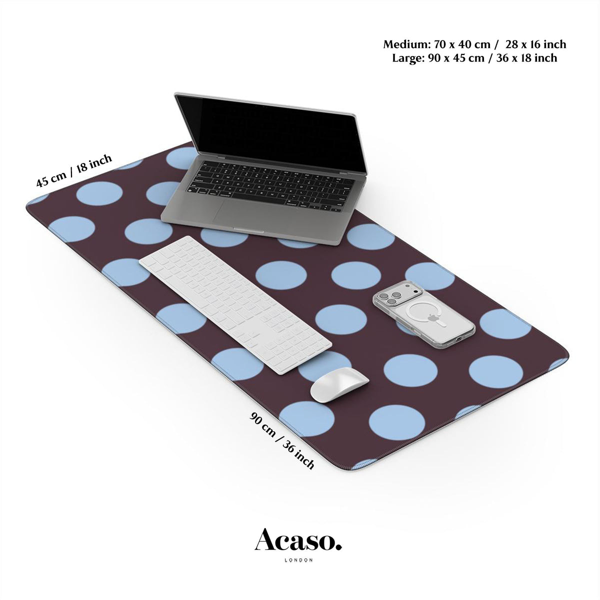 Feria Dots Dark Purple Desk Mat