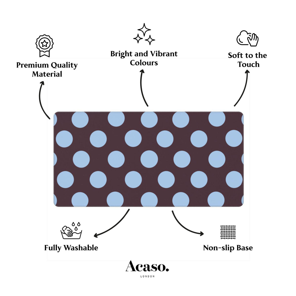 Feria Dots Dark Purple Desk Mat