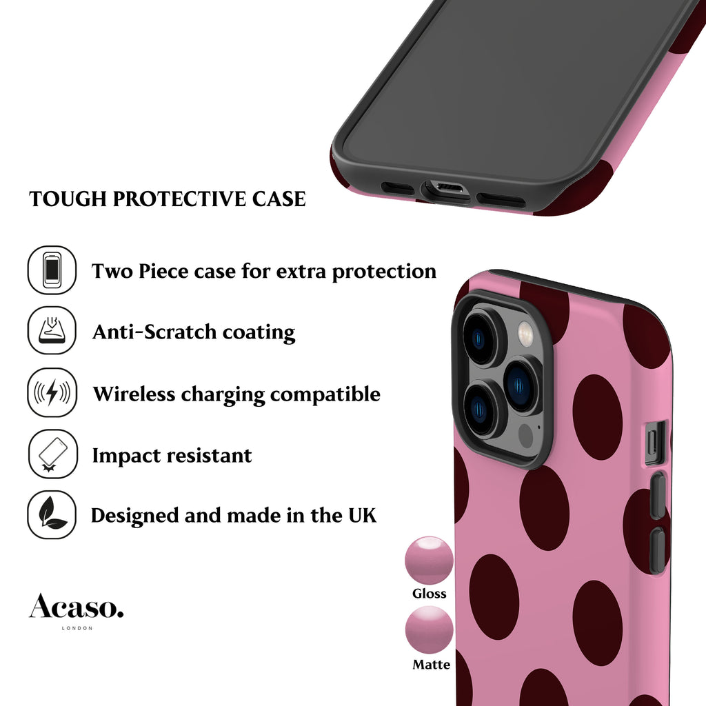 Feria Maroon Dots Phone Case