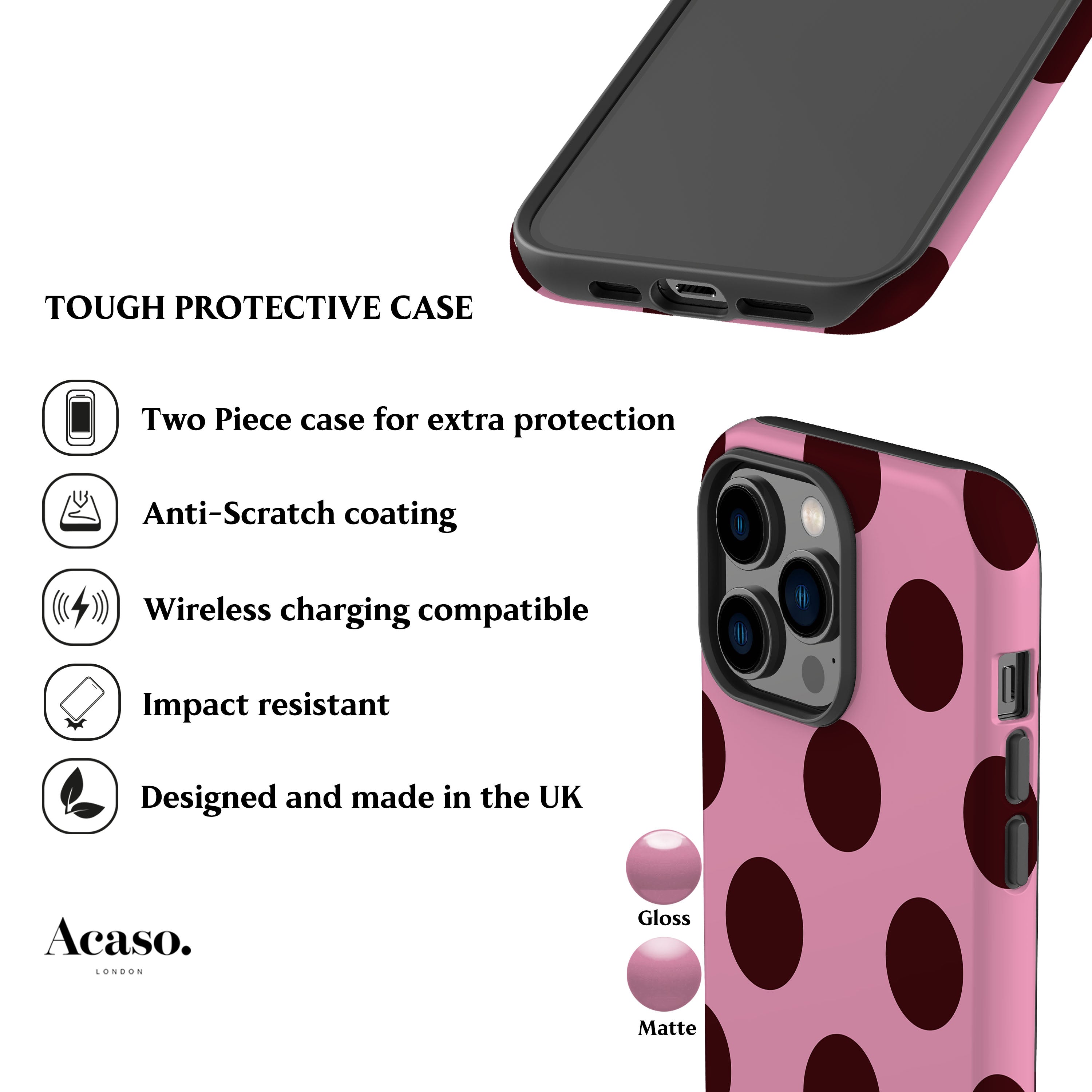 Feria Maroon Dots Phone Case