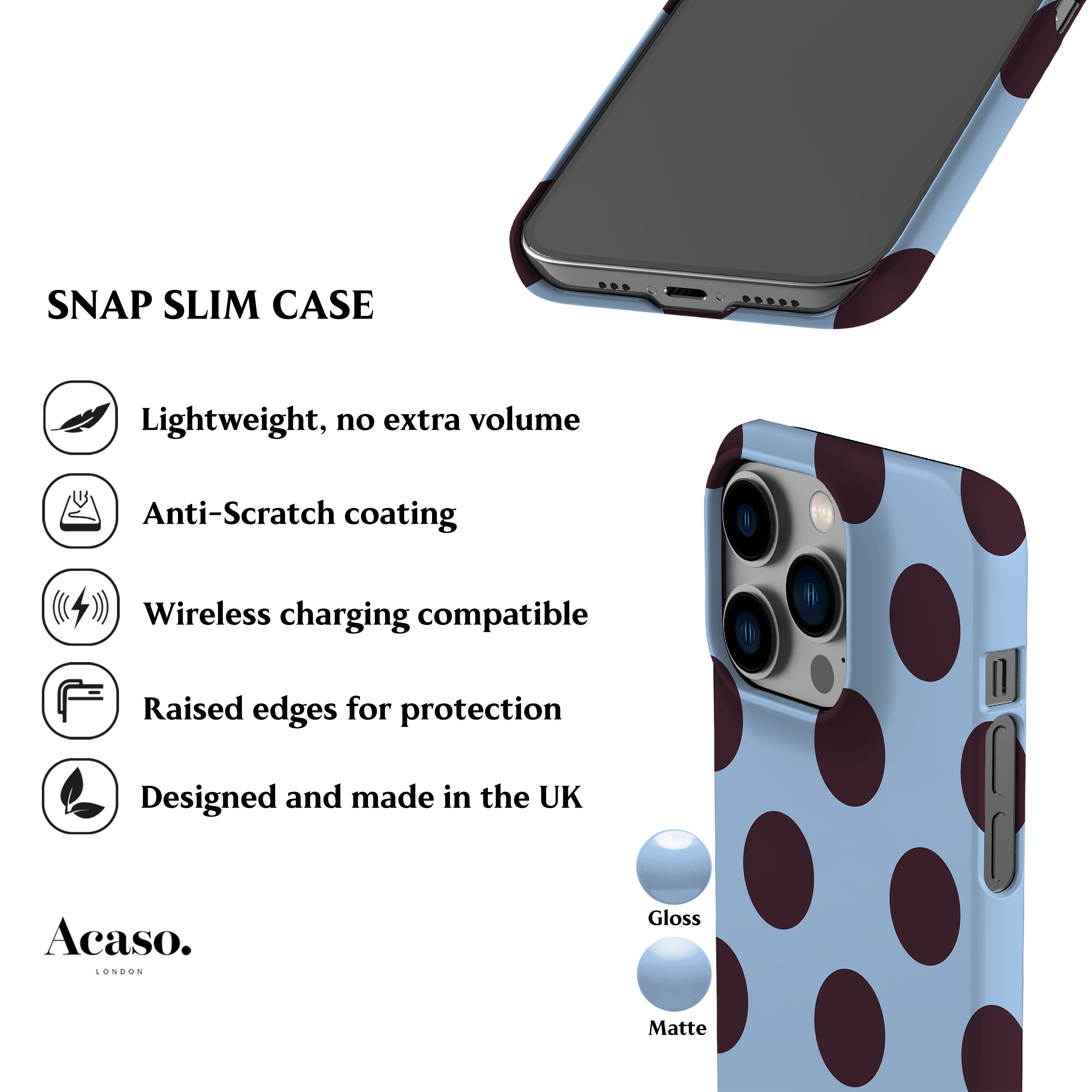 Ice Blue Feria Dots Phone Case
