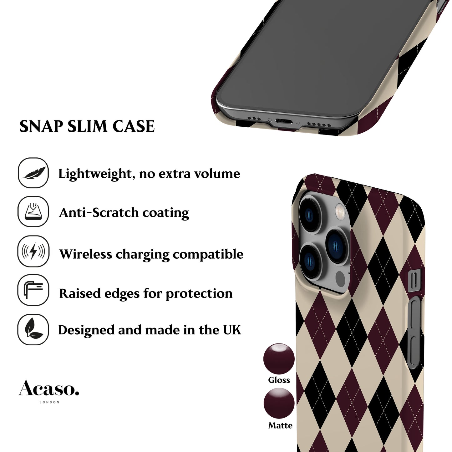 Festive Argyle Phone Case