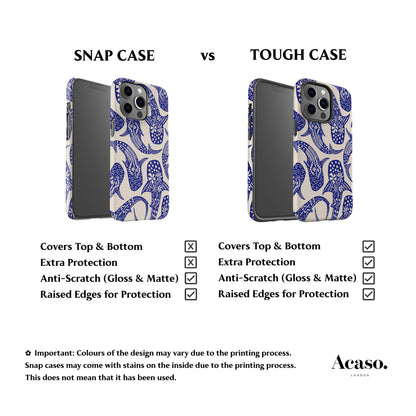 Floral Blue Shark Whale Phone Case