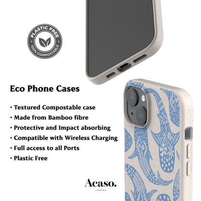Floral Shark Whale Eco-Friendly Phone Case