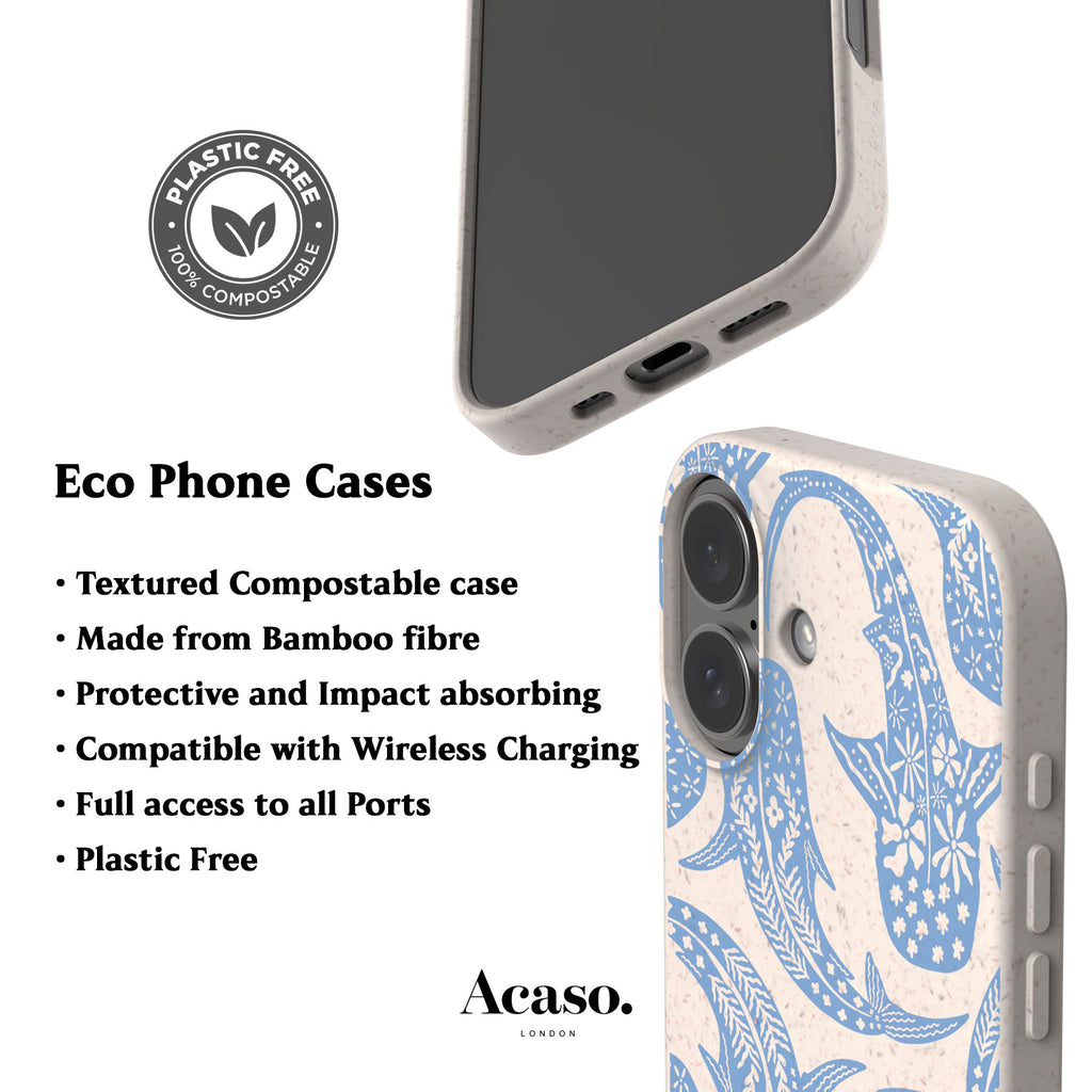 Floral Shark Whale Eco-Friendly Phone Case