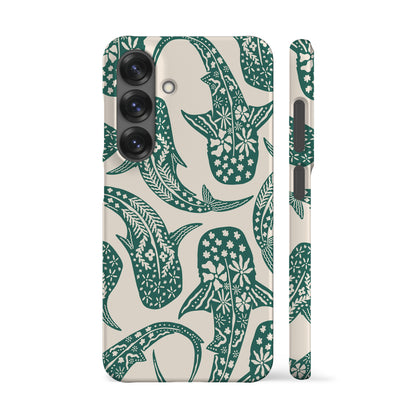 Floral Teal Shark Whale Phone Case