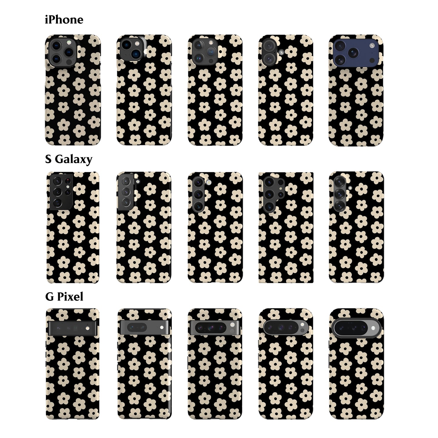 Flores Black Phone Case