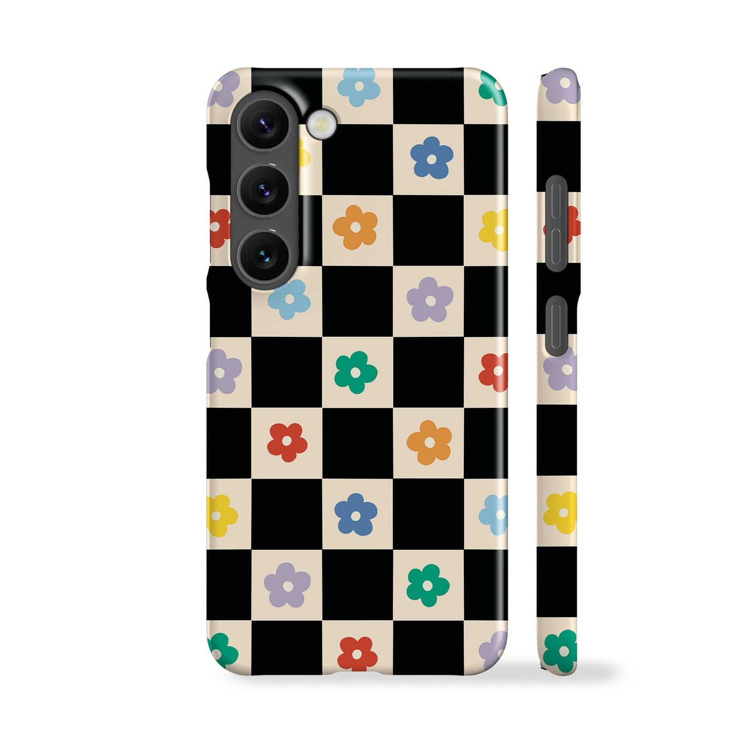 Floral Checkered Phone Case