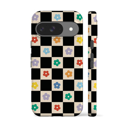 Floral Checkered Phone Case