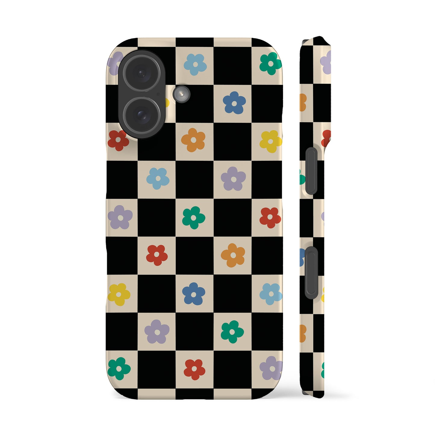Floral Checkered Phone Case