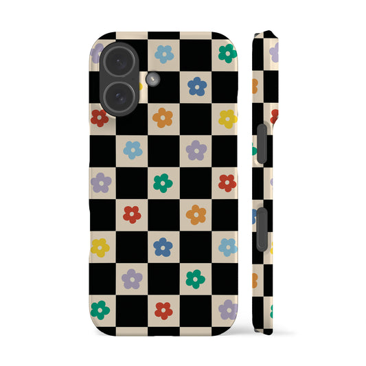 Floral Checkered Phone Case