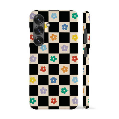 Floral Checkered Phone Case
