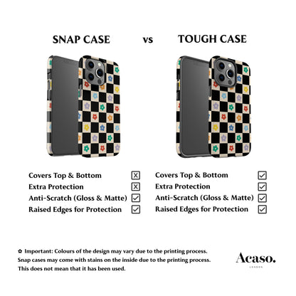 Floral Checkered Phone Case