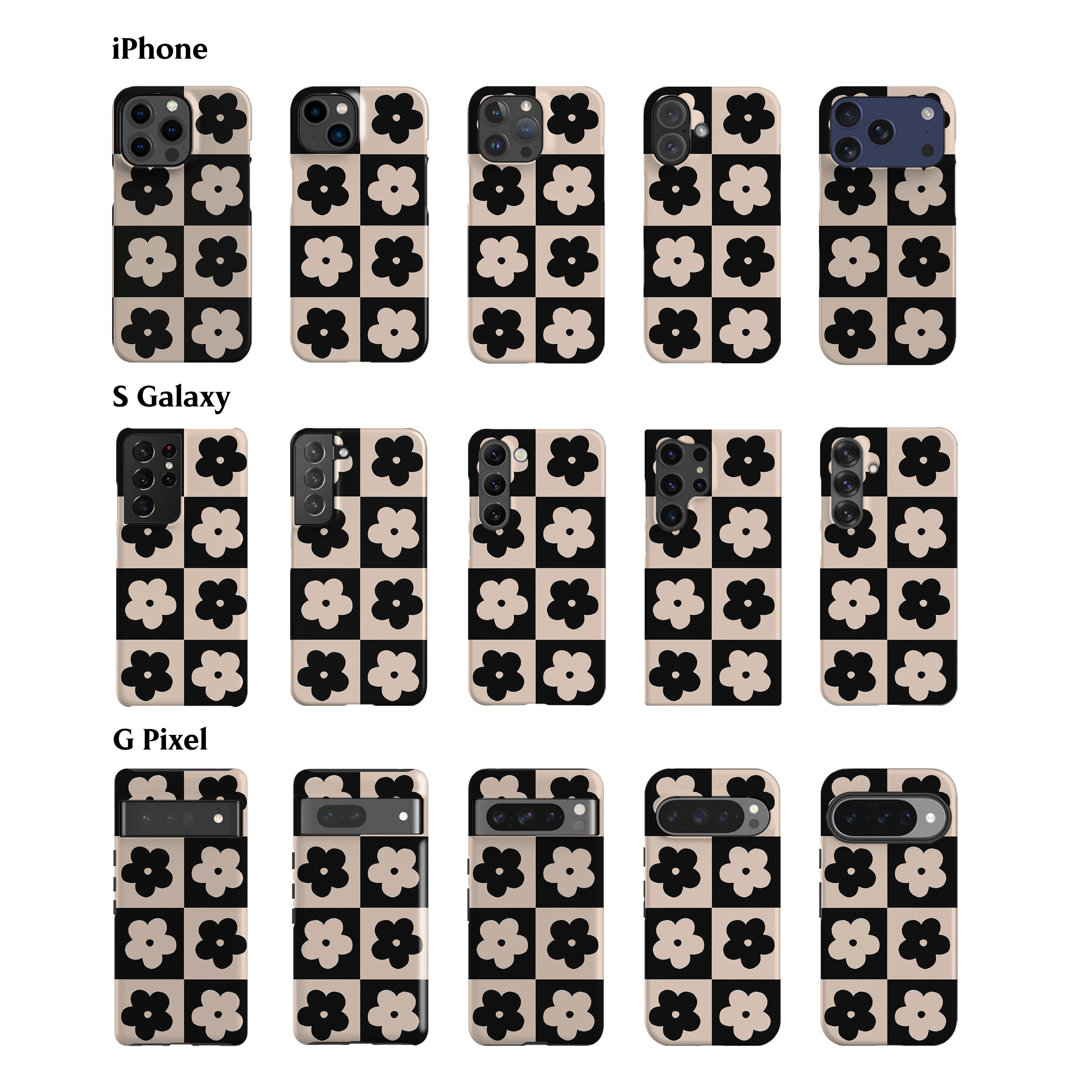Flower Power Black Phone Case