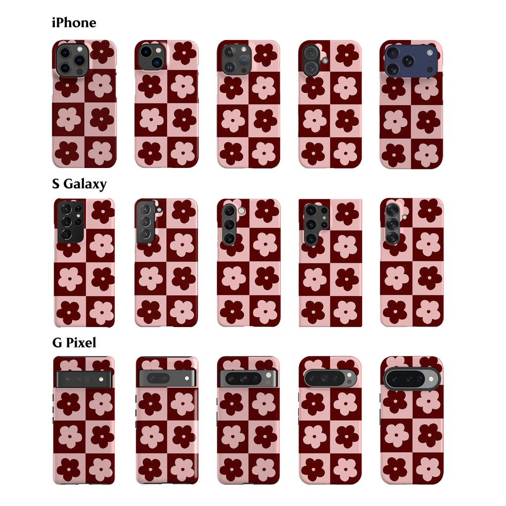 Flower Power Maroon Phone Case