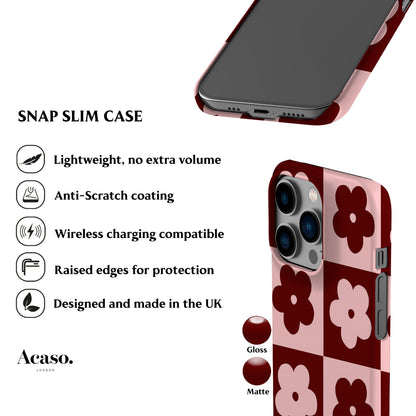 Flower Power Maroon Phone Case