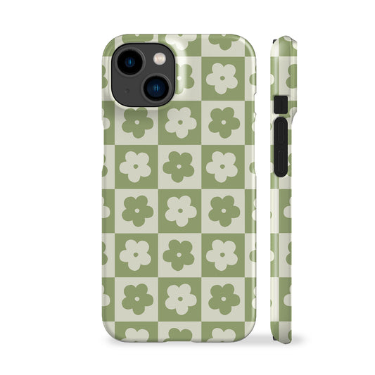 Flower Checkers Mint Phone Case