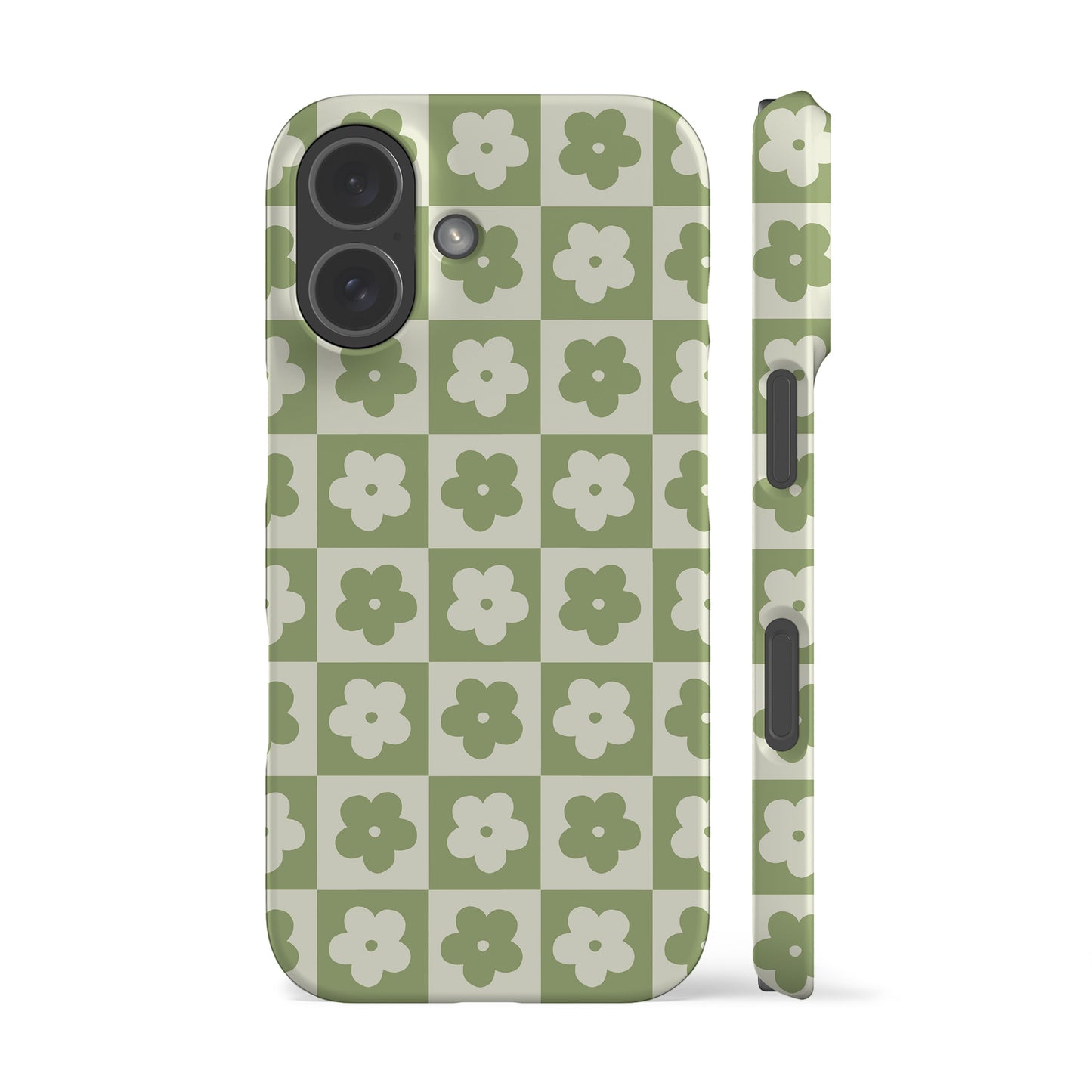 Flower Checkers Mint Phone Case