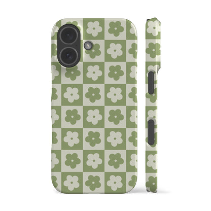 Flower Checkers Mint Phone Case