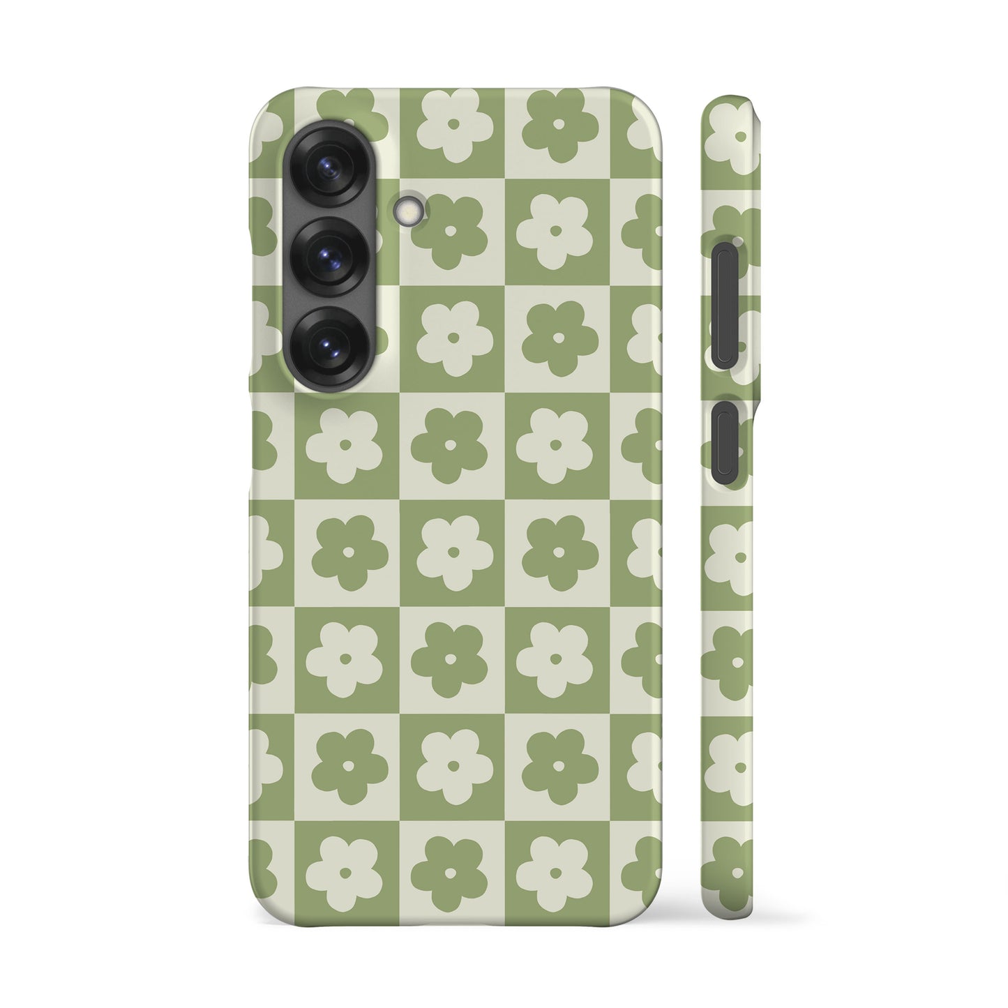 Flower Checkers Mint Phone Case