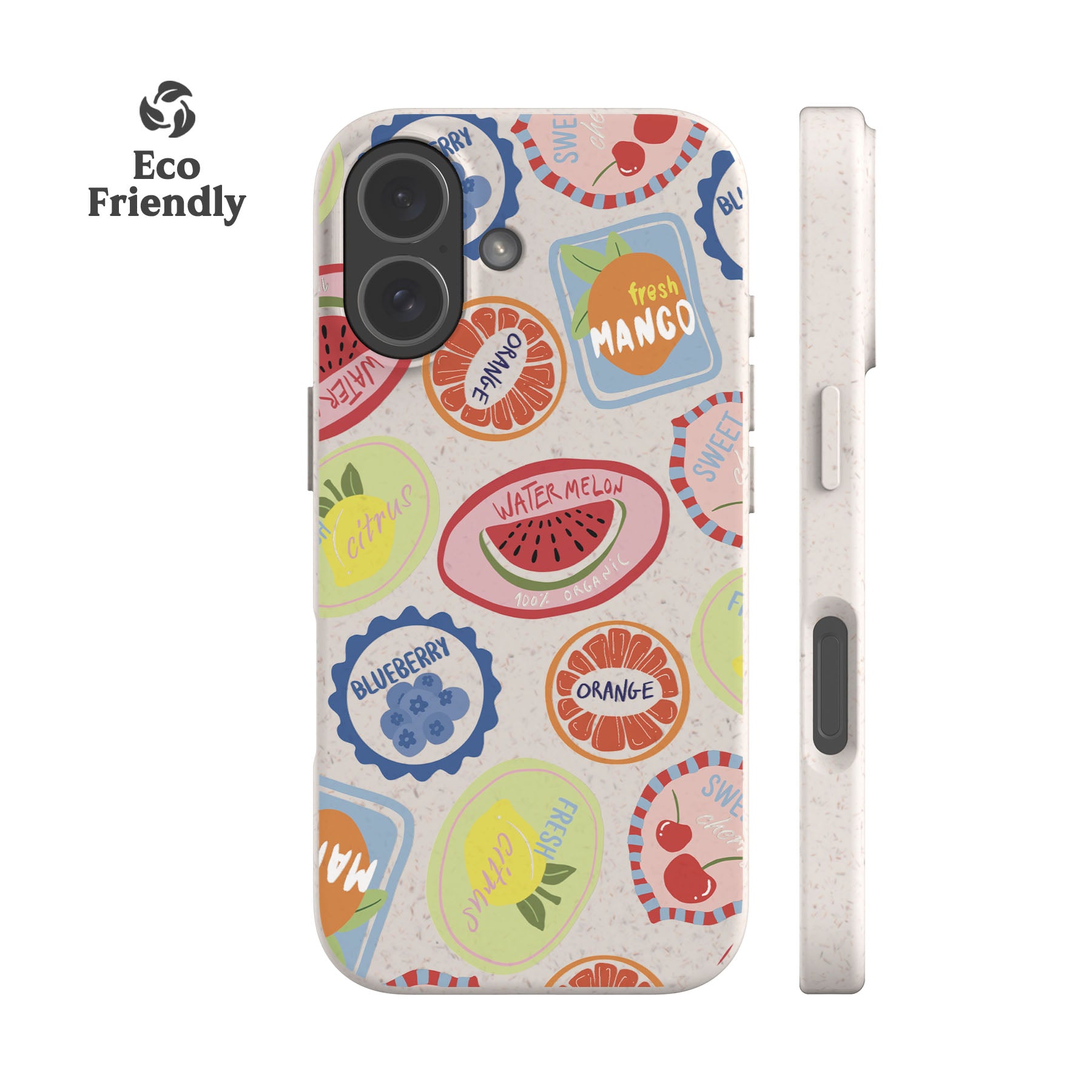 Fruit Stickers Eco-Friendly Phone Case