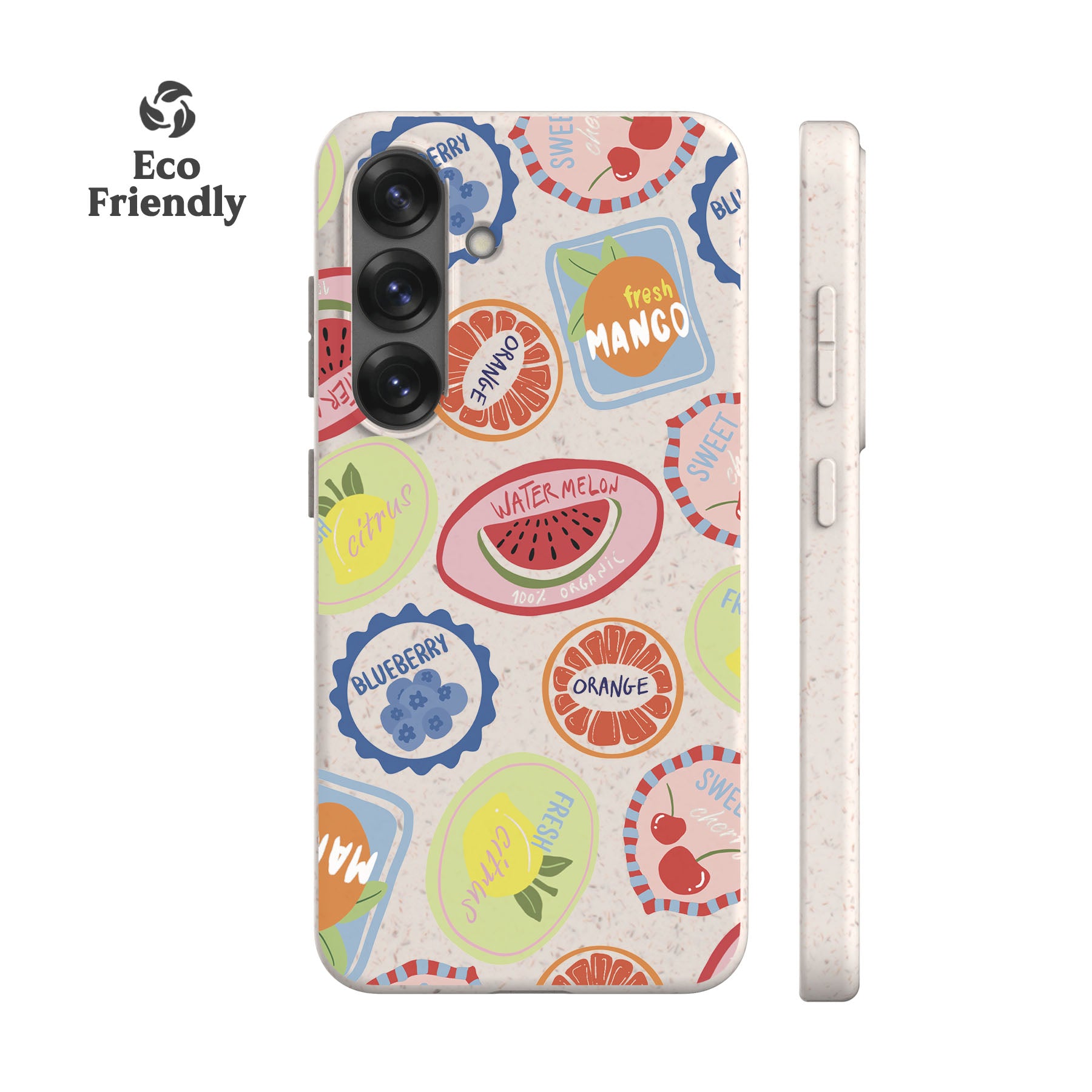 Fruit Stickers Eco-Friendly Phone Case