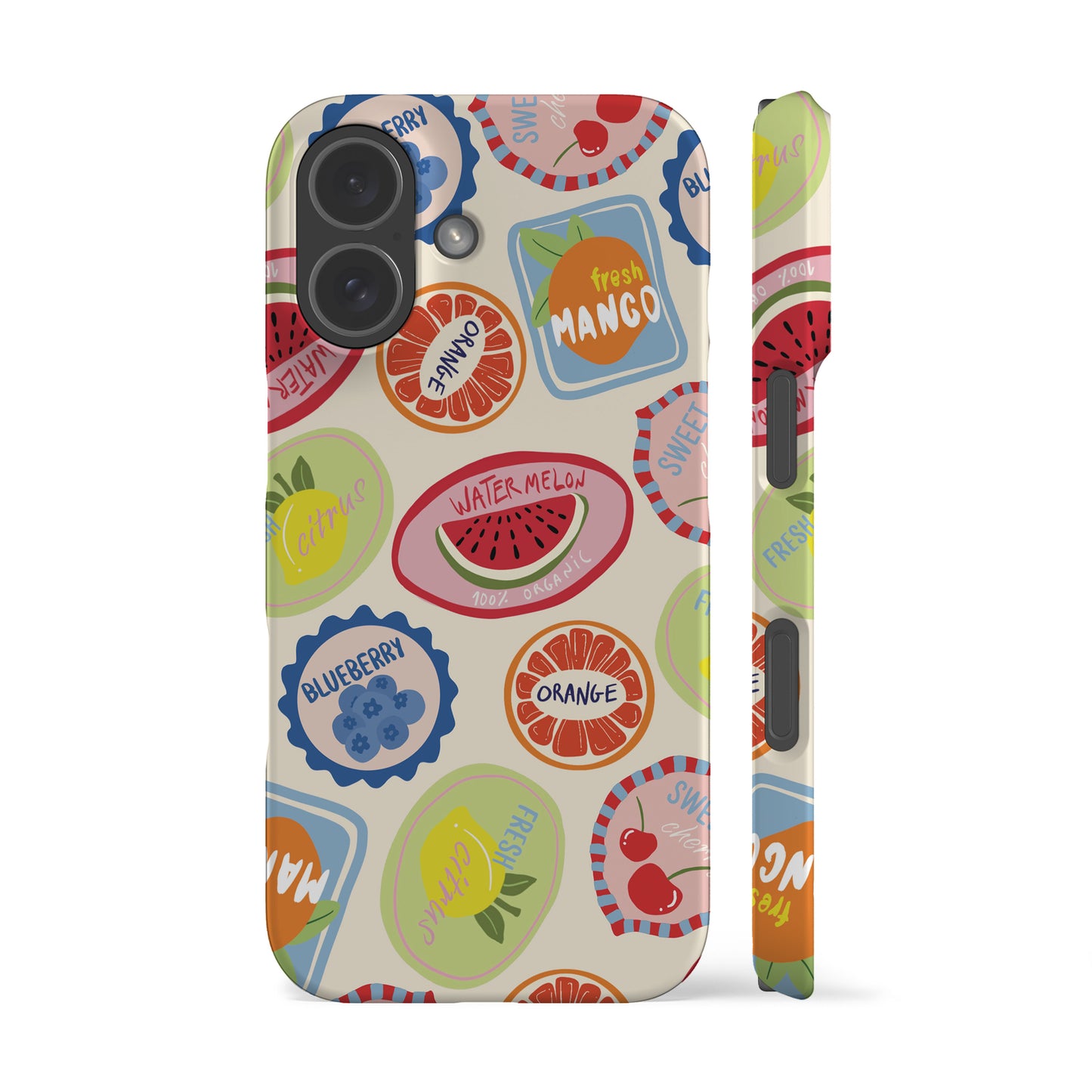 Retro Fruit Stickers Phone Case