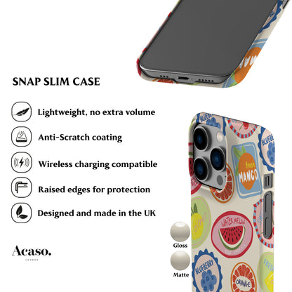 Retro Fruit Stickers Phone Case