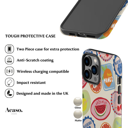 Retro Fruit Stickers Phone Case