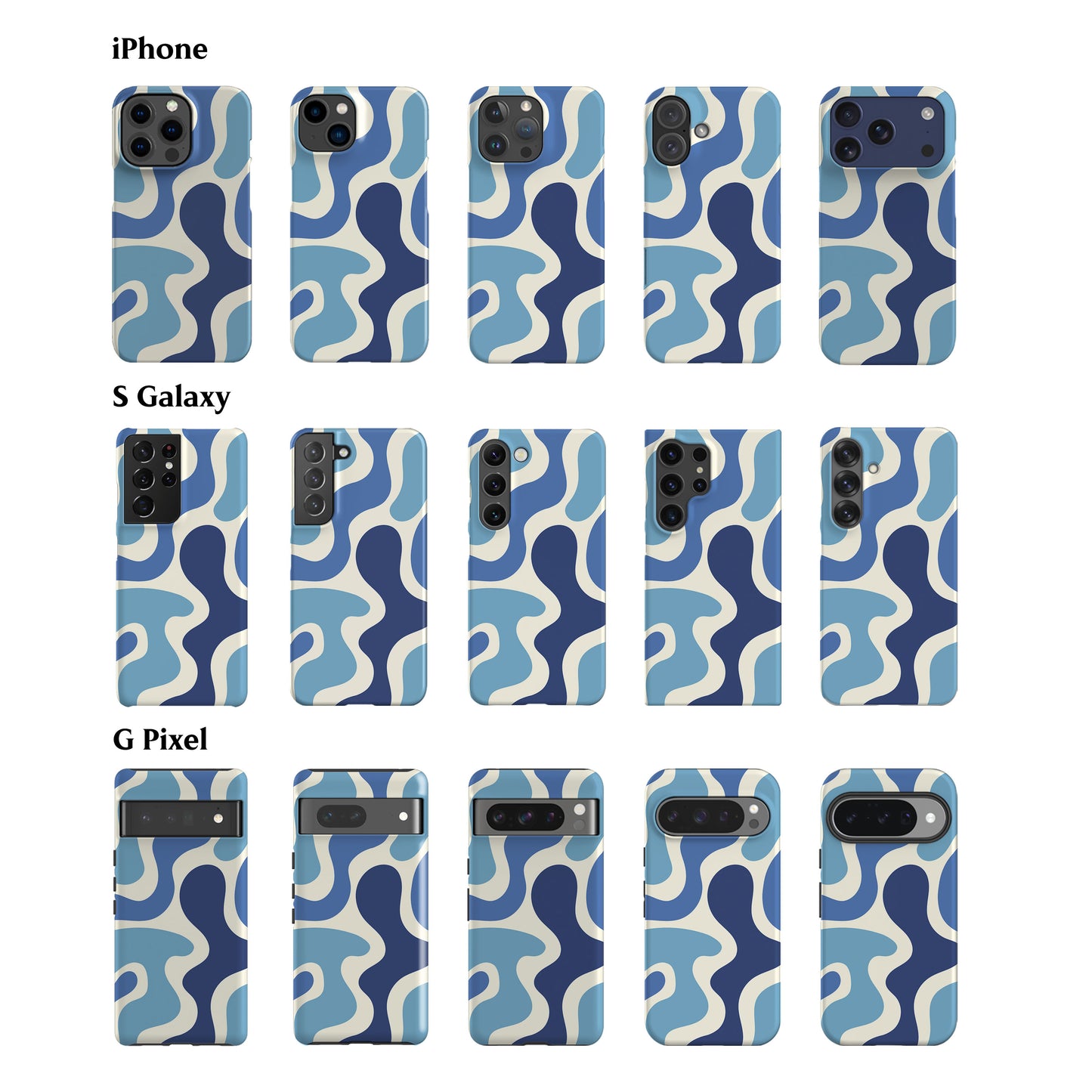 Funky Wave Blue Phone Case