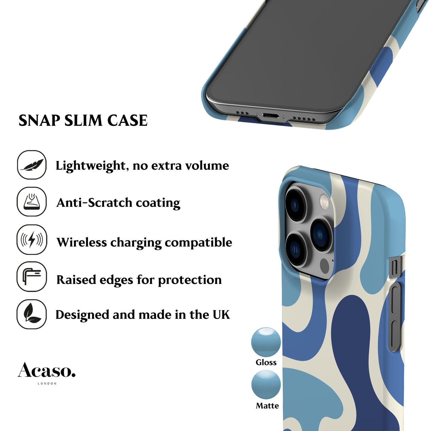 Funky Wave Blue Phone Case