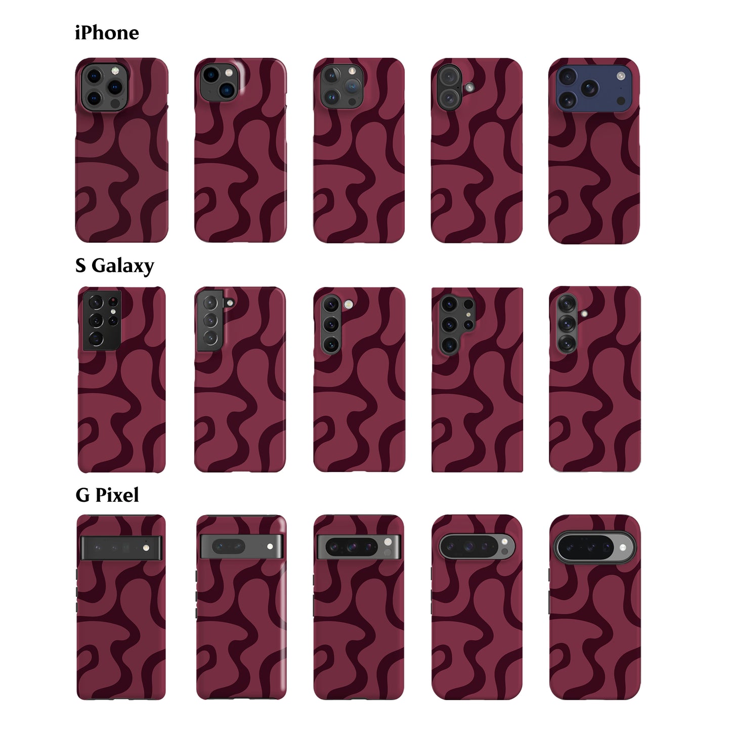 Funky Wave Deep Rose Phone Case