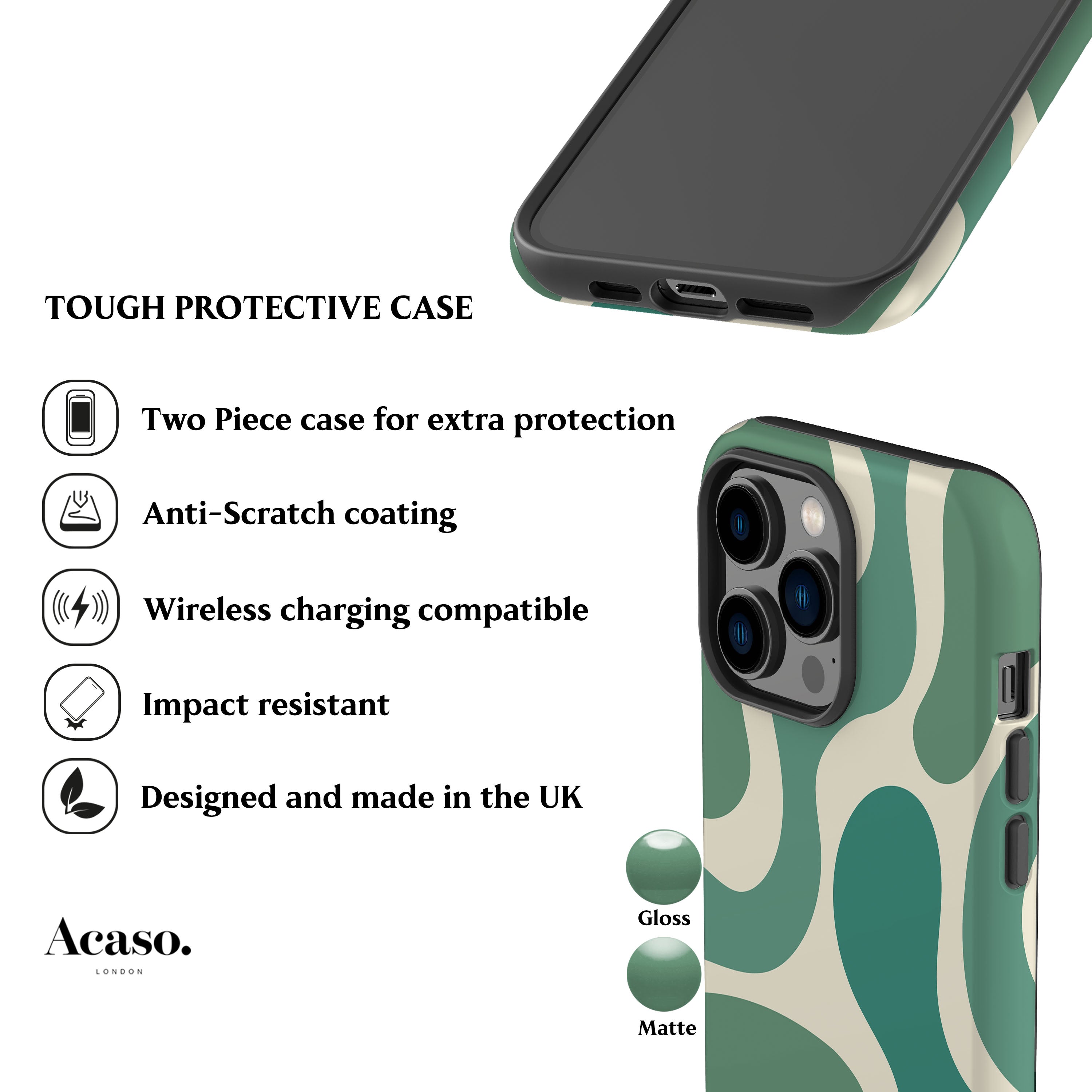 Funky Wave Green Phone Case