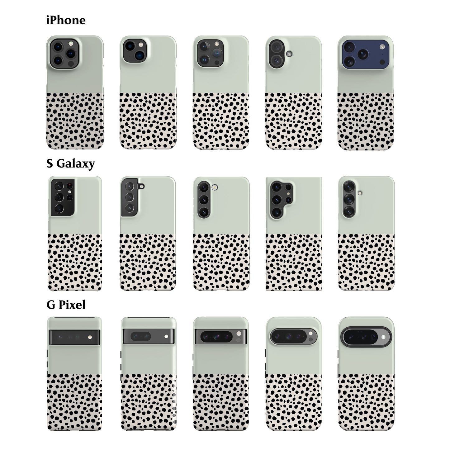 Geo Cheetah Dots Mint Phone Case