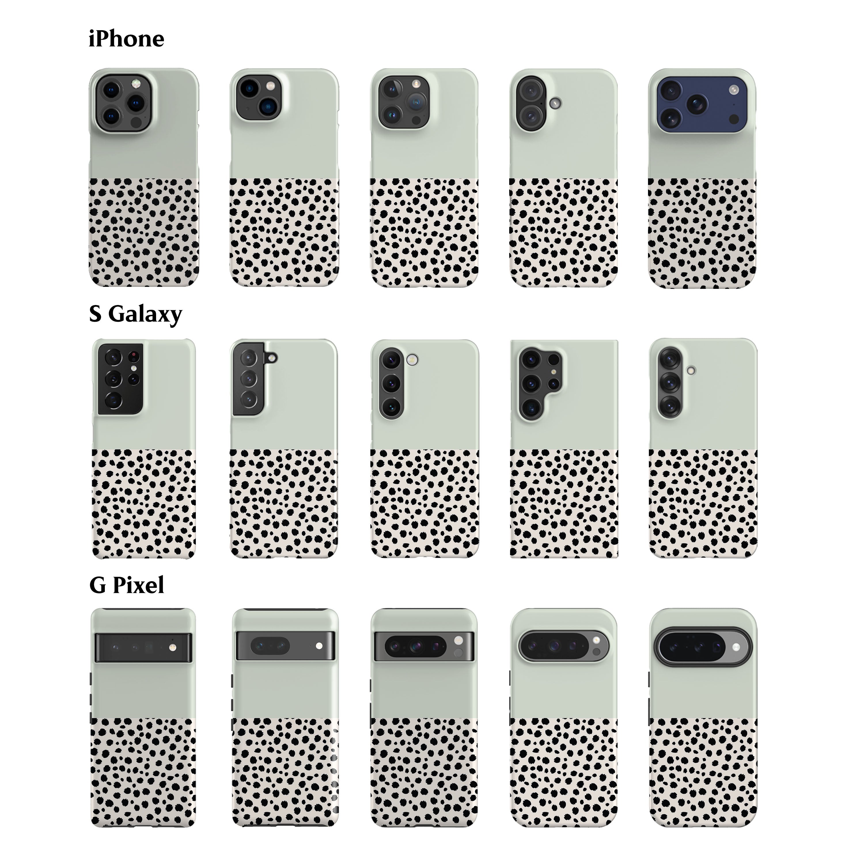 Geo Cheetah Dots Mint Phone Case