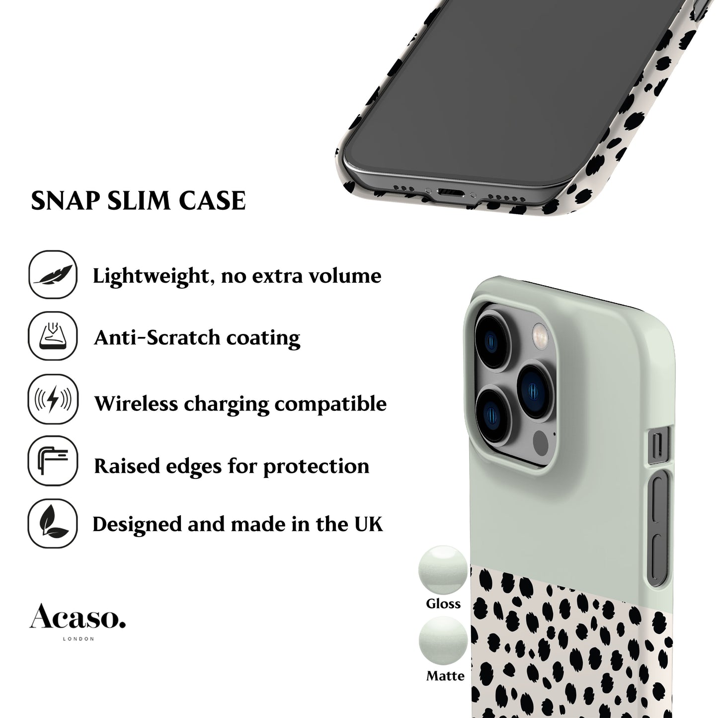 Geo Cheetah Dots Mint Phone Case