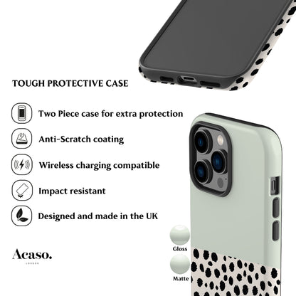 Geo Cheetah Dots Mint Phone Case