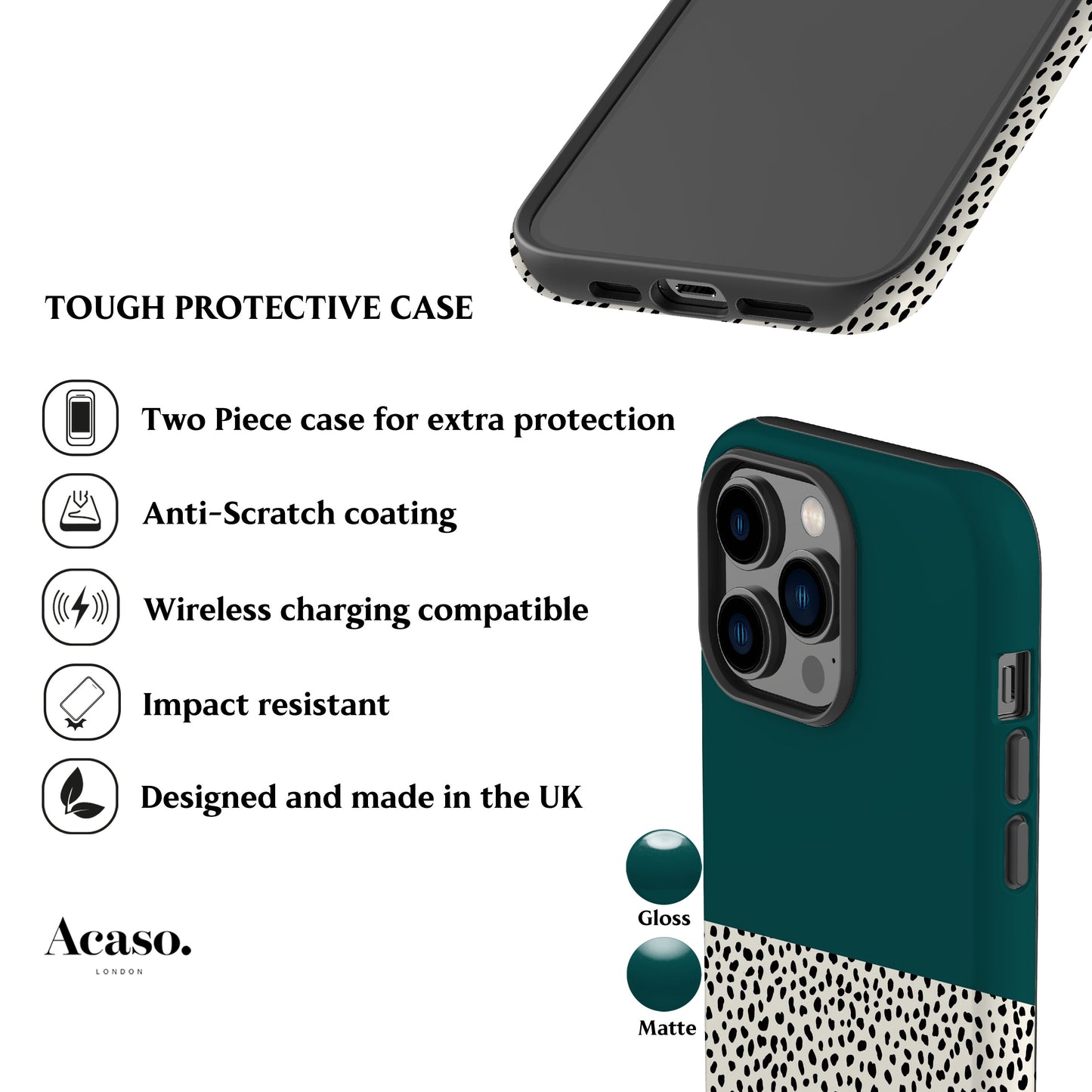 Geo Dalmatian Teal Phone Case